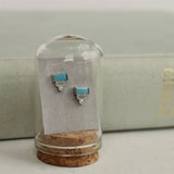 Art Deco Sterling Silver/Turquoise Stud Earrings