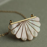 Mother of Pearl Art Deco Scallop Necklace