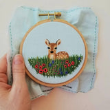 Wild Flower Fawn Embroidery Kit