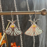 Luna Moth Stained Glass Resin Earrings