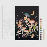 Night Mushrooms Meditative Art Paint By Number Kit