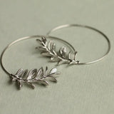 Botanical Leaf Hoop Earrings