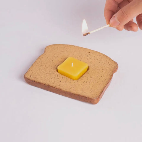 Ceramic Buttered Toast Tea Light Candle Holder