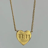 “11:11” Engraved Heart Necklace