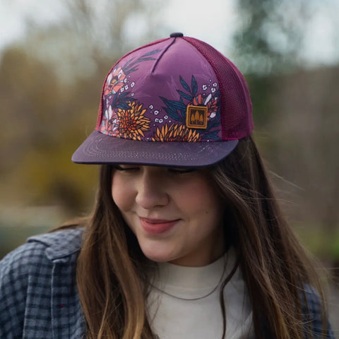 Fine Line Floral Trucker Hat