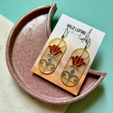 Wrought Iron Stained Glass Resin Earrings