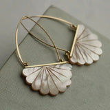 Mother of Pearl Art Deco Scallop Earrings