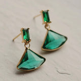 Vintage Jade Baguette Earrings