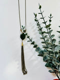 Cival Green Serpentine Tassel Necklace