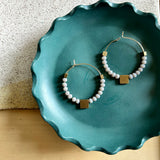 David Aubrey Grey Glass Hoop Earrings