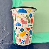 Lisa Congdon x CCH Pink Dog Enamelware  14 oz Tumbler
