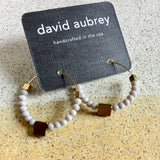 David Aubrey Grey Glass Hoop Earrings