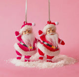 Retro Dancing Santa Holiday Ornament