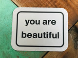 You Are Beautiful Postcard