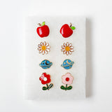 Cute Post Earrings-Apples, Daisies, Flowers