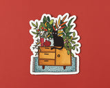Cat in Plants Vinyl Sticker