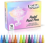 Pintar 16 Pack Acrylic Pastel Paint Pens with 0.7mm Ultra Fi