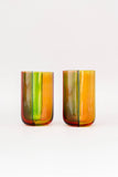 High Ball Glasses, Colorblock