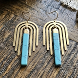 Desert Arch Drops | Raw Brass & Turquoise Howlite