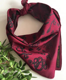 Snake Print Bandana In Burgundy And Black
