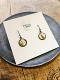 Mossy Birch Bark Earrings Botanical Nature Rustic Dangle