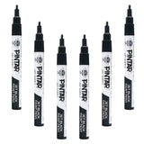 PINTAR Premium Acrylic Paint Pens - 1mm Fine Tip Pens For Rock Painting, Ceramic Glass, Wood, Paper, Fabric & Porcelain, Water Resistant Paint Set, Surface Pen, Craft Supplies, DIY Project (6 Black)