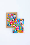 Blank/Quilt Squares with trumpet Greeting Card
