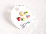 Mini Fruit Stud Earrings - Set of 5 Mix and Match Earrings