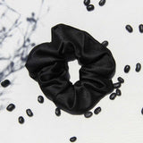 Upcycled Black Satin Scrunchie | Handmade Scrunchie