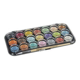 Watercolor Paint Set in Case - 21 Pearlescent Colors & Paint Brush