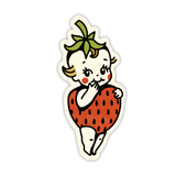 Strawberry Kewpie Sticker – Vintage-Inspired Cute Strawberry