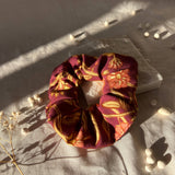 Plum & Gold Viscose Scrunchie | Ethically Made Accessories