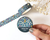 Dark Blue Garden Floral Washi Tape