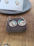 Stainless Steel Turquoise Birch Bark Earrings Nature Earth