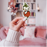 Strawberry Kewpie Sticker – Vintage-Inspired Cute Strawberry