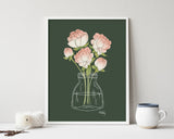 Sunday Peonies - floral illustration print