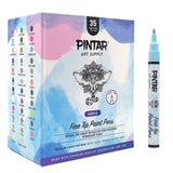 PINTAR Premium Acrylic Paint Pens - 1mm Fine Tip Pens For Rock Painting, Ceramic Glass, Wood, Paper, Fabric & Porcelain, Water Resistant Paint Set, Surface Pen, Craft Supplies, DIY Project (35 colours)