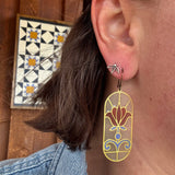 Wrought Iron // stained glass resin earrings