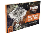 Pintar Earth Tone Color 20 Pack Paint Pens Acrylic Paint Pen Set with Extra Fine 0.7mm Tip | Use on Rocks, Canvas, Glass, Ceramics, Plastic, Porcelain