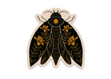 Gray Vines Moth Vinyl Sticker