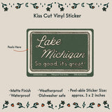 Lake Michigan Vintage Style Waterproof Vinyl Sticker