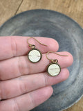Mossy Birch Bark Circle Bronze Necklace Earrings Set Nature