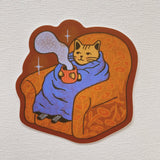 Sticker - cozy armchair cat
