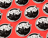 Yin Yang Cats Vinyl Sticker