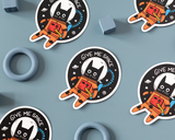 Give Me Space Cat Vinyl Sticker