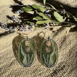 Camellias // Stained Glass Resin Earrings