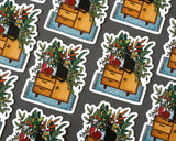 Cat in Plants Vinyl Sticker