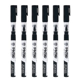 PINTAR Premium Acrylic Paint Pens - 1mm Fine Tip Pens For Rock Painting, Ceramic Glass, Wood, Paper, Fabric & Porcelain, Water Resistant Paint Set, Surface Pen, Craft Supplies, DIY Project (6 Black)