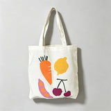 Fruit Veggie Print Canvas Tote Bag