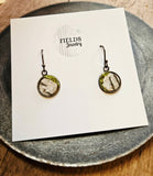 Mossy Birch Bark Earrings Botanical Nature Rustic Dangle